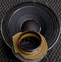 Damaged loudspeaker drive unit